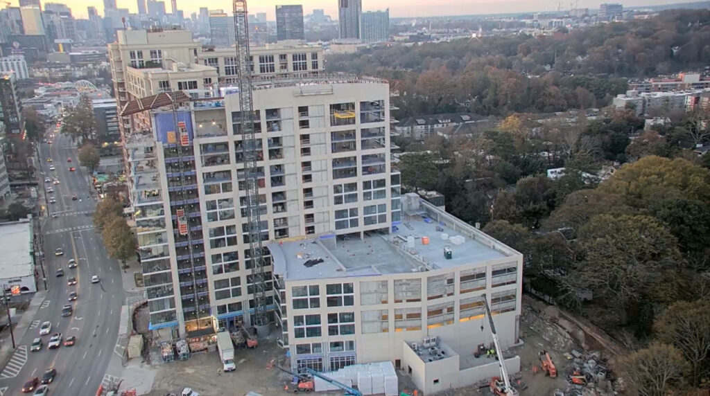 Progress continues to be made on the Arthur M. Blank Family Residences Building.